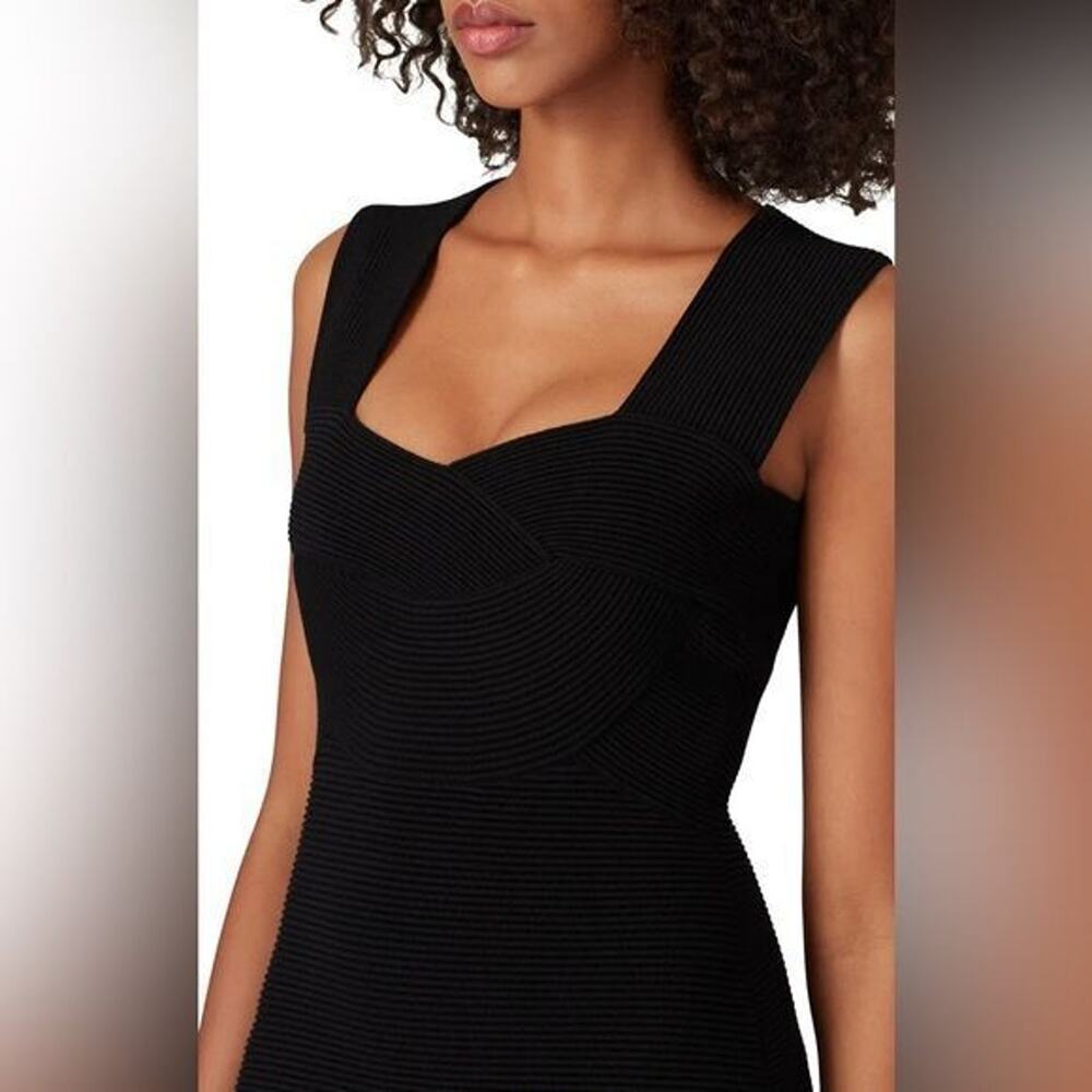 RTR Milly Woven Ottoman Dress Black Petite X-Small Mini LBD Sleeveless ribbed - Picture 3 of 7